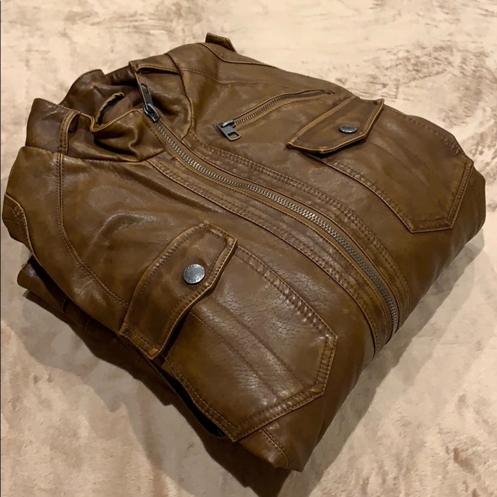 Paulo Solari Brown Pleather Jacket